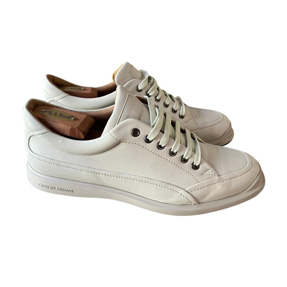 Giorgio Armani Leather Sneakers Men's US Size 10 / UK 9‎ Casual Walking Shoes